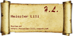 Heiszler Lili névjegykártya